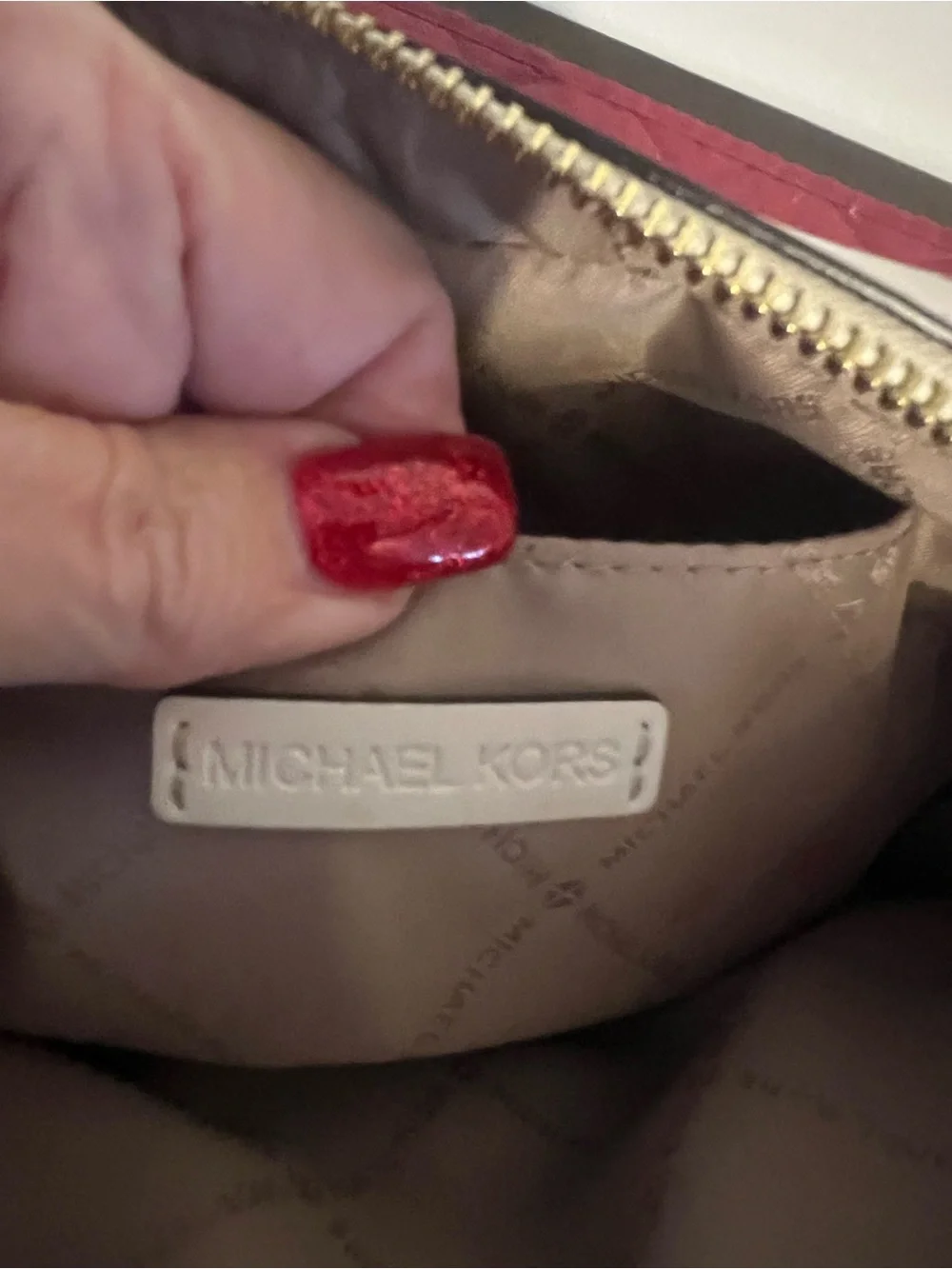 Michael Kors Cream and Gold Signature Crossbody Bag